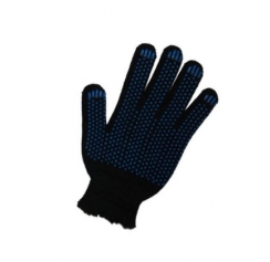 Перчатки ХБ протектор 5-ти ниточный черные 10класс 48гр. (10) (300) артикул 00004944