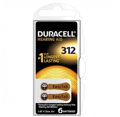 Батарейка д/СЛУХОВЫХ аппаратов Duracell ZA312 BL-6 (6) артикул 