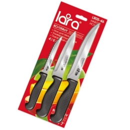 Набор ножей 3шт. LR05-46 блистер пластиковая ручка (поварской, универсальный, для овощей) (48) - превью №2