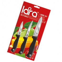 Набор ножей 3шт. LR05-51 блистер пластиковая ручка (для очистки, для овощей, для стейка) (48) - превью №2