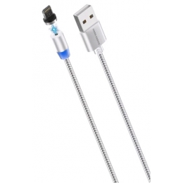Кабель More Choice USB-Lighting 2,4А нейл. 1м магнитный - превью №2