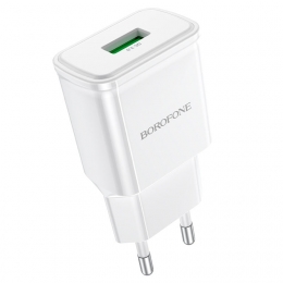 Превью Зарядное устройство сетевое Borofon BA59A 1*USB QC3.0 18W быстрая + кабель Type-C