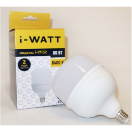 Превью Лампа светодиодная i-WATT LED i-17132 80Вт 6400К 165-265V Т140 E27