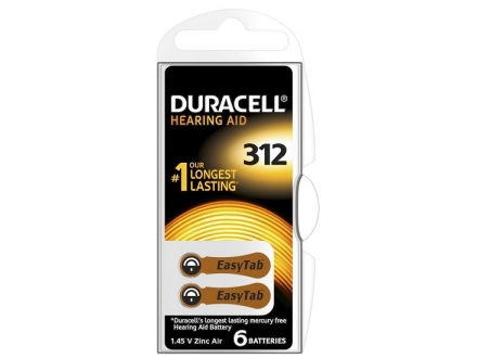 Батарейка д/СЛУХОВЫХ аппаратов Duracell ZA312 BL-6 (6)