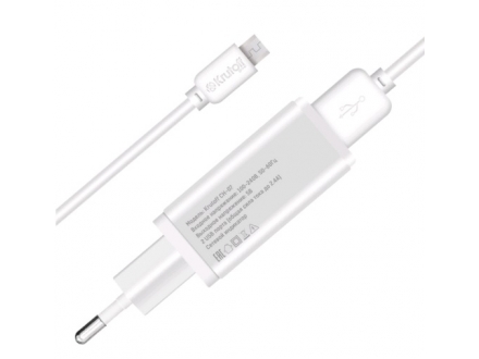 Зарядное устройство сетевое Krutoff CH-07M, 2 USB, 2.4A + кабель micro USB - фото №3