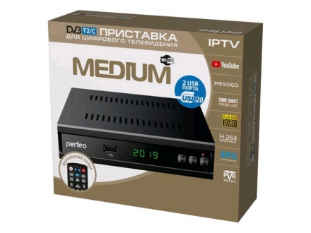 Приставка ТВ Perfeo DVB-T2/C MEDIUM металлич. - фото №2