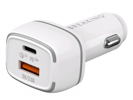 Зарядное устройство автомобильное Breaking С03 1USB+USB-C, QC 3.0 PD 20W 3A - фото №2