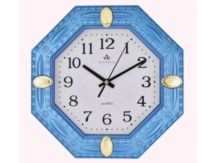 Часы 691А-С Atlantis голубой/серебряный 240x240x40мм (40)