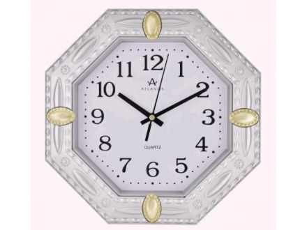 Часы 691А-С Atlantis серебро 240x240x40мм (30)
