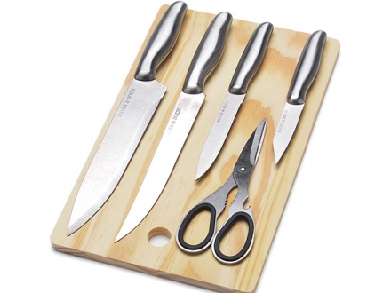 Набор ножей 6 пр. МВ-26995 (4 ножа + ножницы + разделочная доска) (12) - фото №2