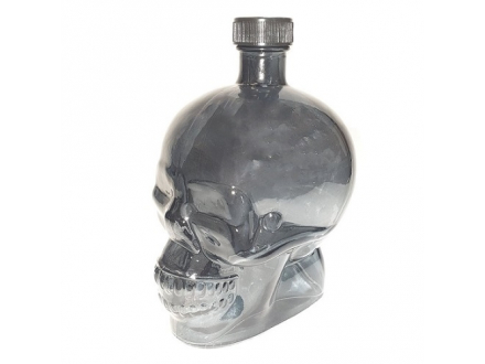 Бутылка стеклянная 0,74л Череп черная (15)