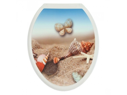 Сиденье жесткое с рисунком Ракушки на песке (10)