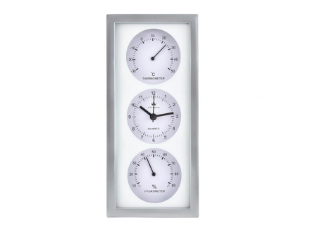 Часы TLD-9041А Atlantis 3в1 (часы, термометр, гигрометр) серебро 270x125x54мм (20)