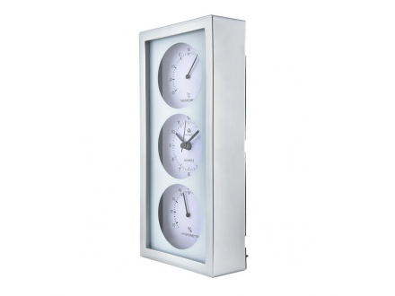 Часы TLD-9041А Atlantis 3в1 (часы, термометр, гигрометр) серебро 270x125x54мм (20) - фото №2