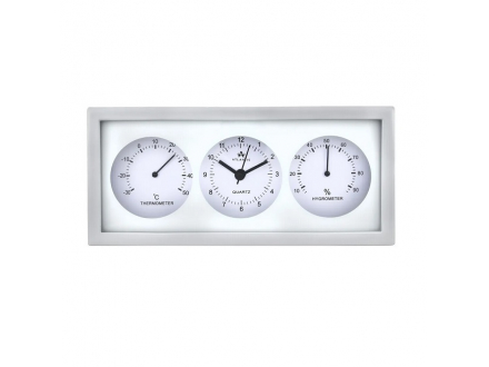 Часы TLD-9041В Atlantis 3в1 (часы, термометр, гигрометр) серебро 270x125x54мм (20)