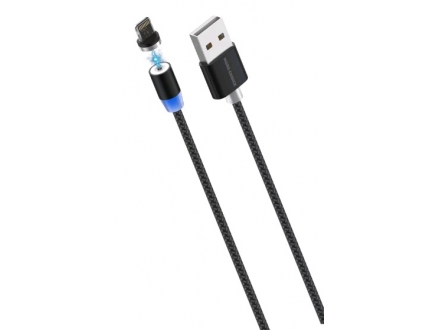 Кабель More Choice USB-Lighting 2,4А нейл. 1м магнитный