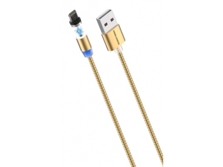 Кабель More Choice USB-Lighting 2,4А нейл. 1м магнитный - фото №3