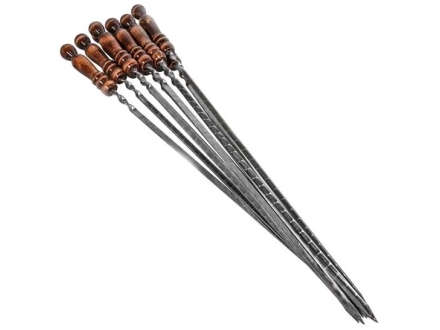 Шампур металлический с деревянной ручкой 65*12 (10)