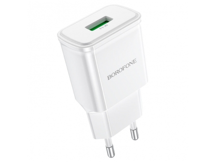 Зарядное устройство сетевое Borofon BA59A 1*USB QC3.0 18W быстрая + кабель Type-C