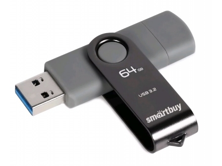 Флеш накопитель 64GB USB 3.0 SmartBuy Twist Dual Type-C/Type-A - фото №3
